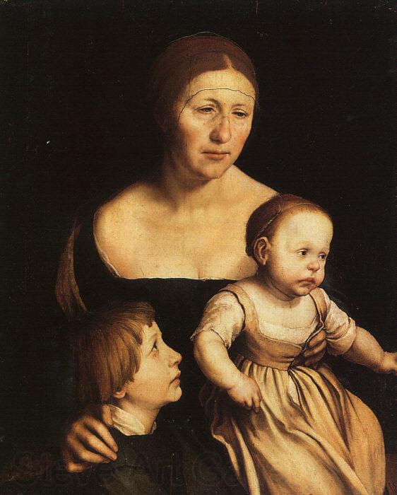 Hans Holbein The Artist's Wife with Katherine and Philip